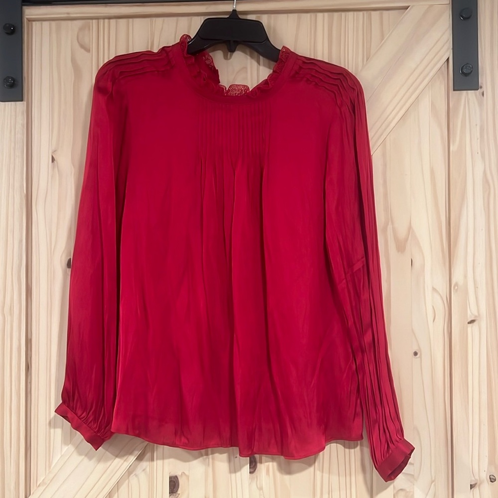J Crew Ruffleneck drapery top